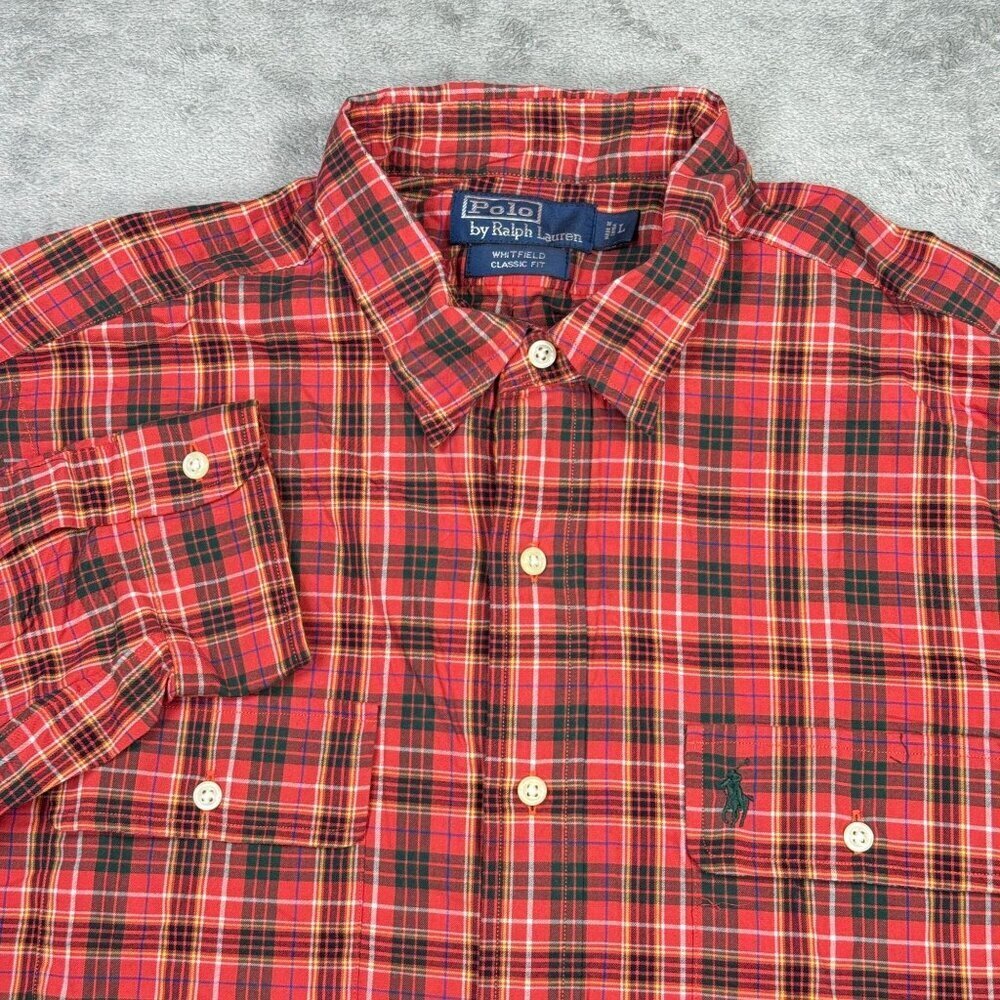 Polo Ralph Lauren Whitfield Classic Fit Button Up Shirt Mens Plaid Office Preppy